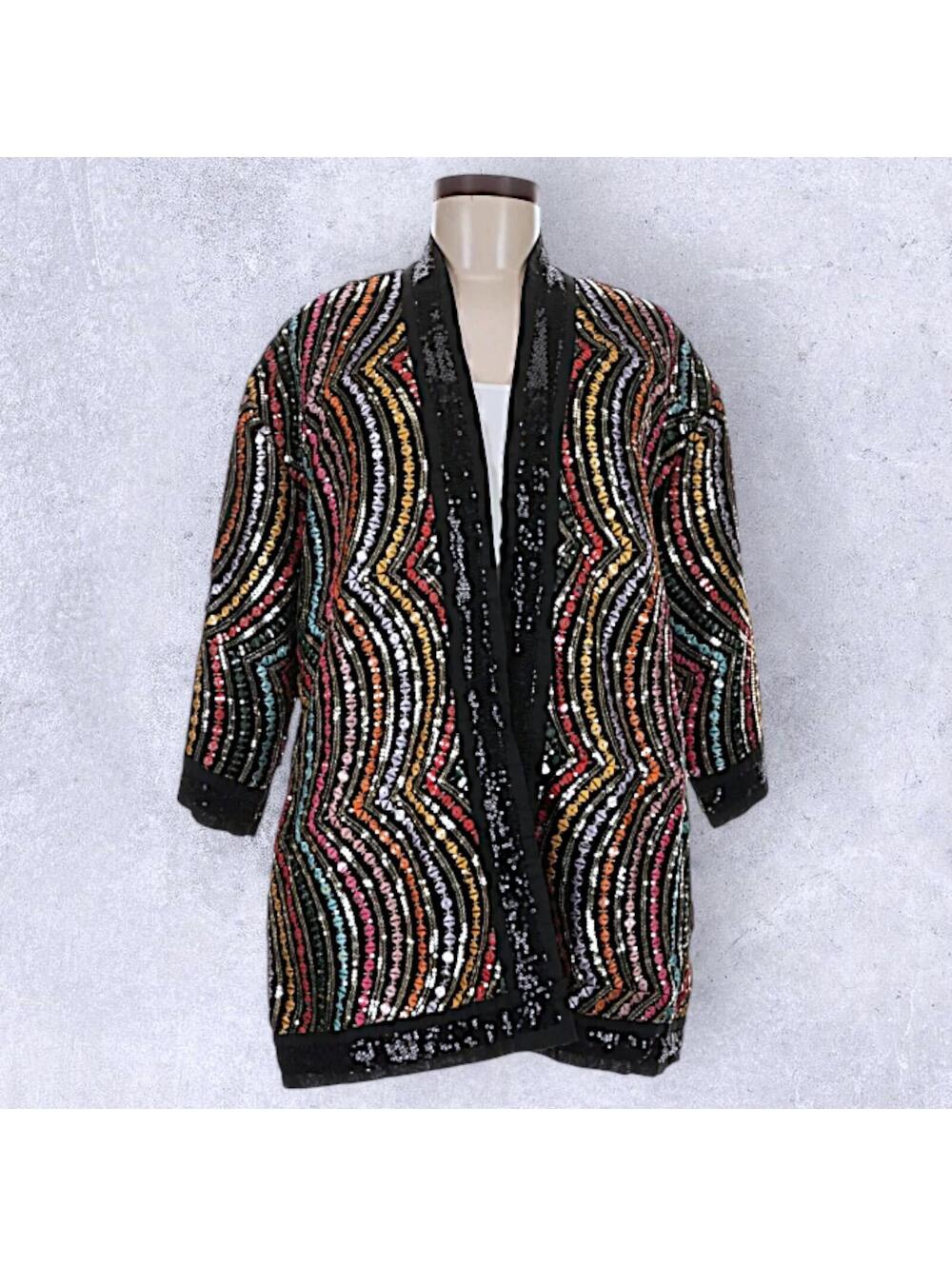 Raja Rani Maximalist Sparkle Embroidered and Sequined Multicolored Party Jacket